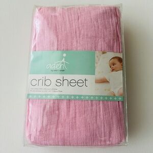 Aden Anais Baby Girl Pink Crib Sheet Muslin 100% Cotton